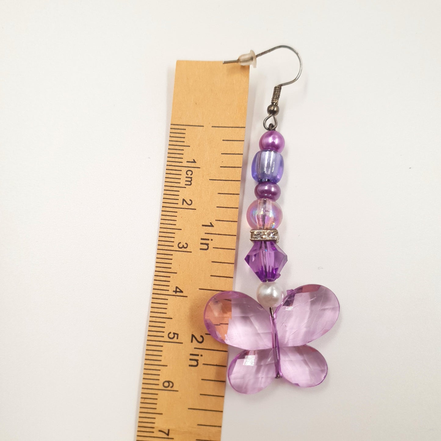 Purple Butterfly - Clear drop down