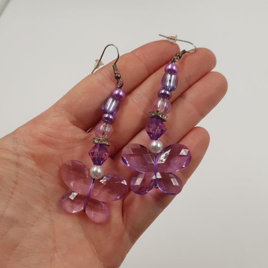 Purple Butterfly - Clear drop down