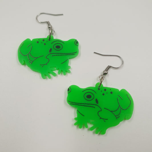 UV Cute Frog Earrings
