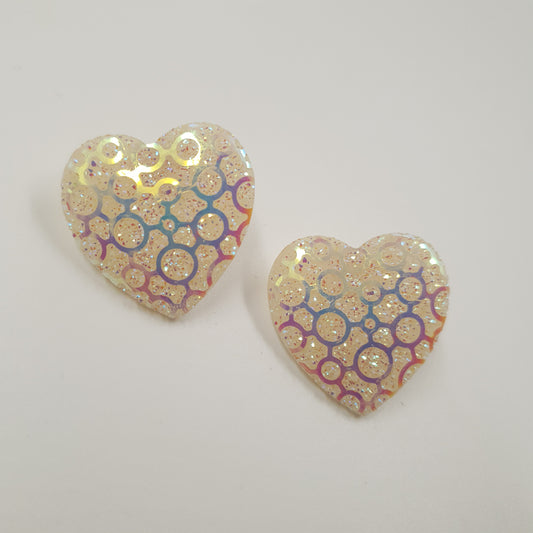 Holographic Sparkle Heart earrings