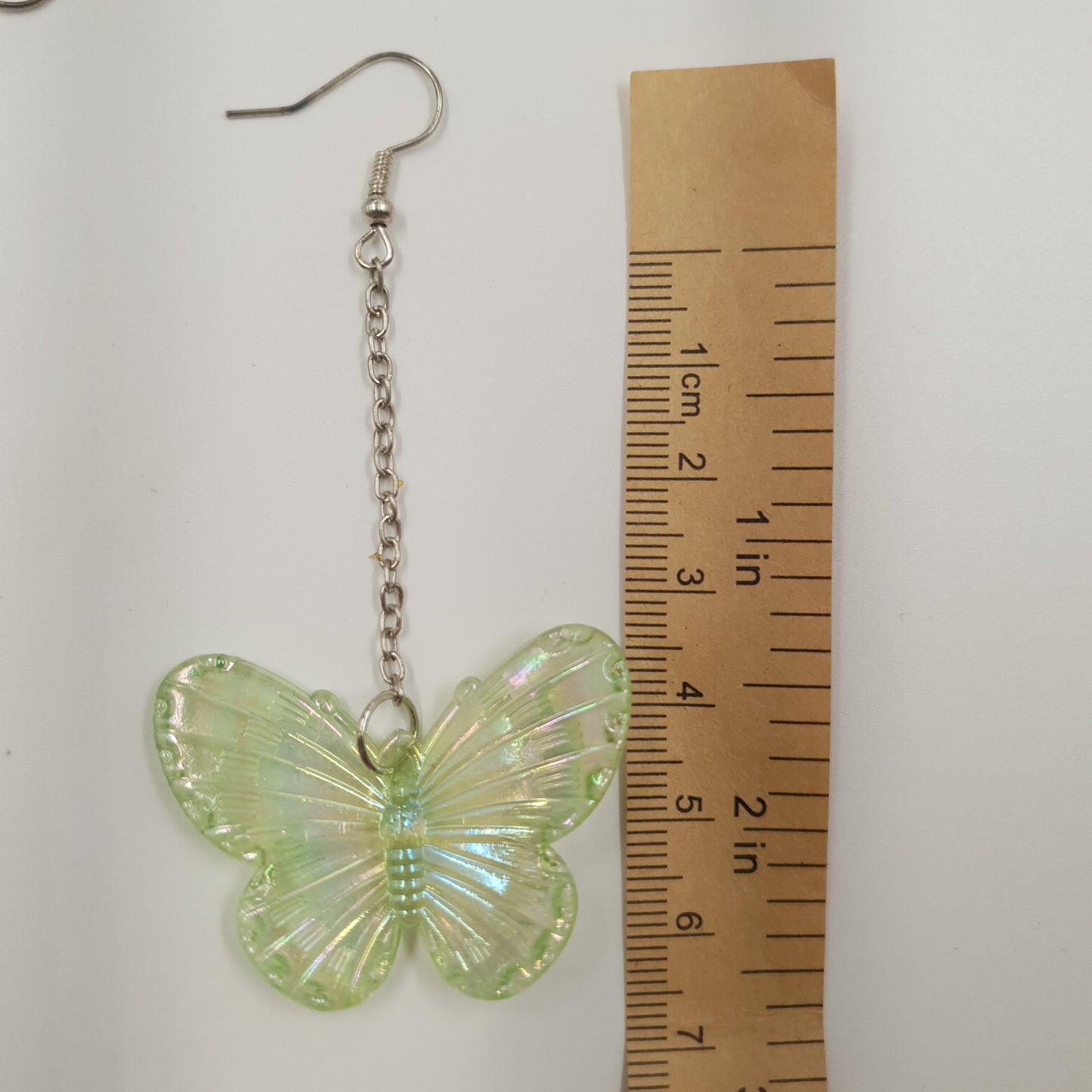 Green Butterflies - Drop down earrings