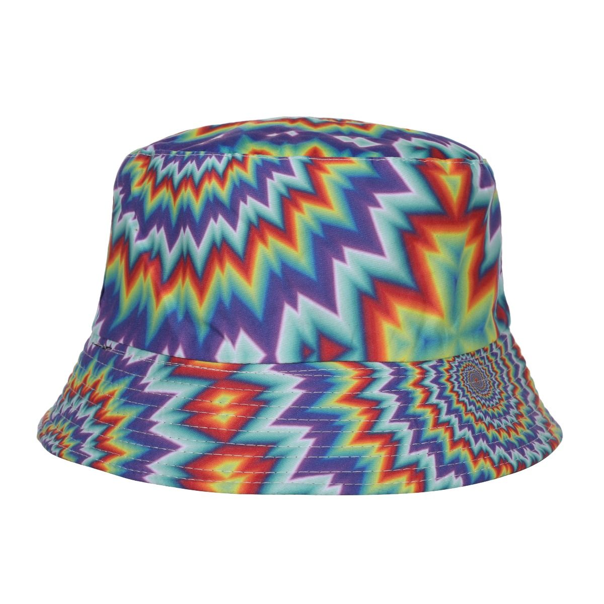 Psychedelic Print Festival Bucket Hat Canvas