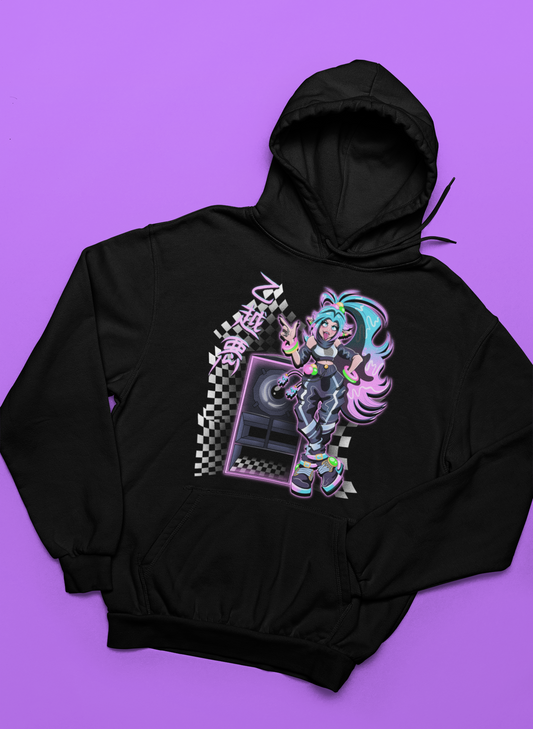 Helen The Melon Hoodie - Black - Designed by Dirty Turtle