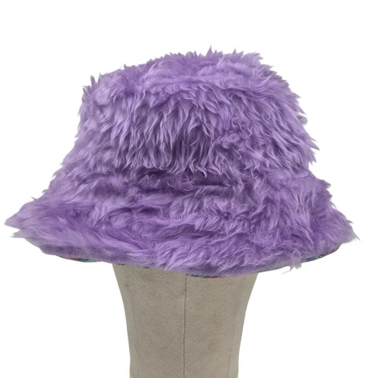 Reversible forest shroom bucket hat - lilac fur