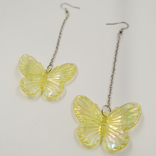 Yellow Butterflies - Drop down earrings