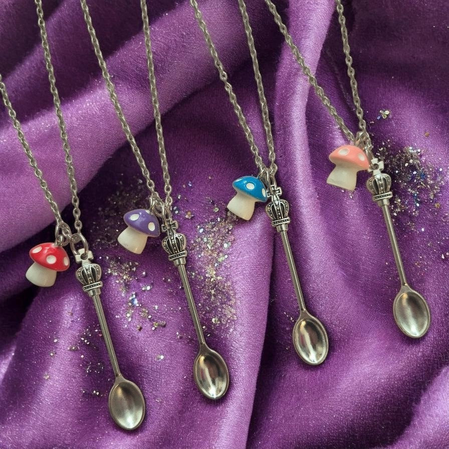 Short chain 12" Mushroom Charm