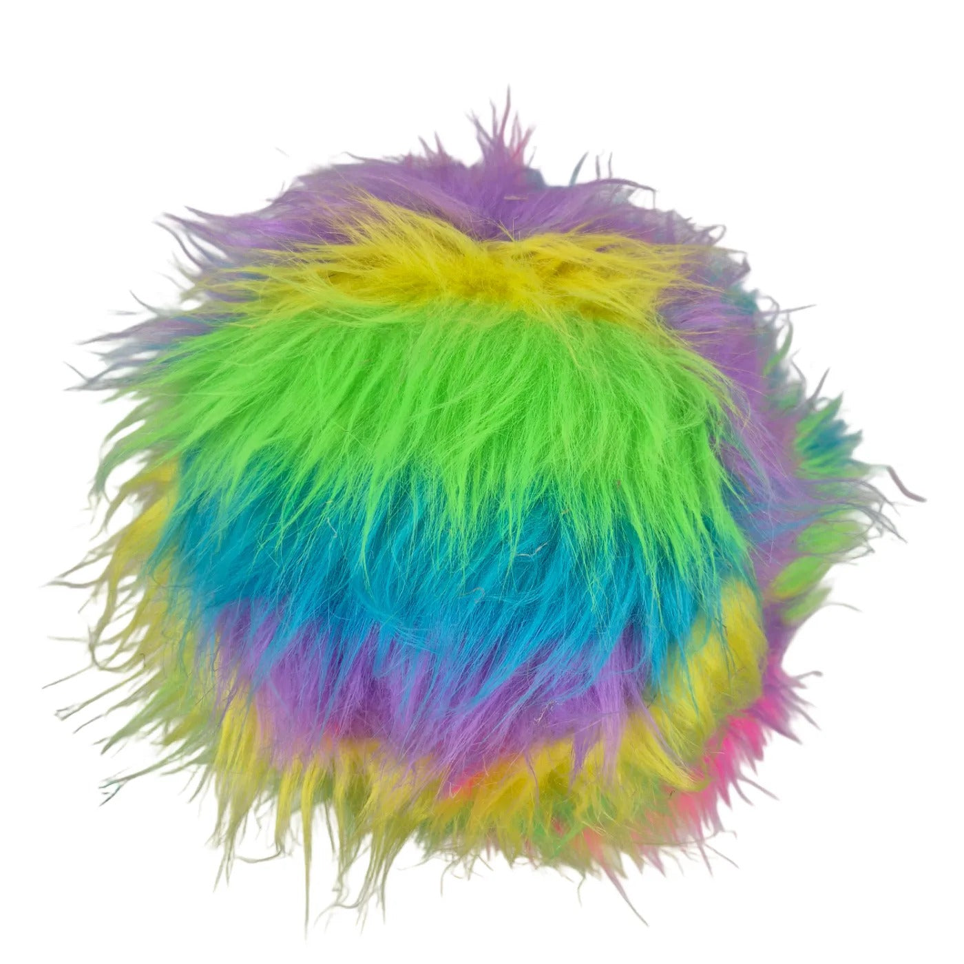 Reversible rainbow leopard print bucket hat - rainbow long fur