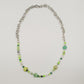 Half Beads, Half Chain Necklace - Green