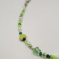 Half Beads, Half Chain Necklace - Green