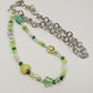 Half Beads, Half Chain Necklace - Green