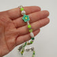 Half Beads, Half Chain Necklace - Green