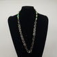 Half Beads, Half Chain Necklace - Green