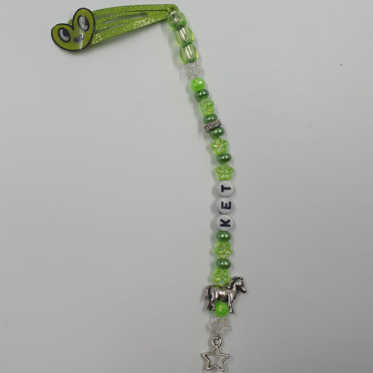 Green Hair clip charm