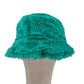 Reversible trippy cartoon bucket hat - short teal fur