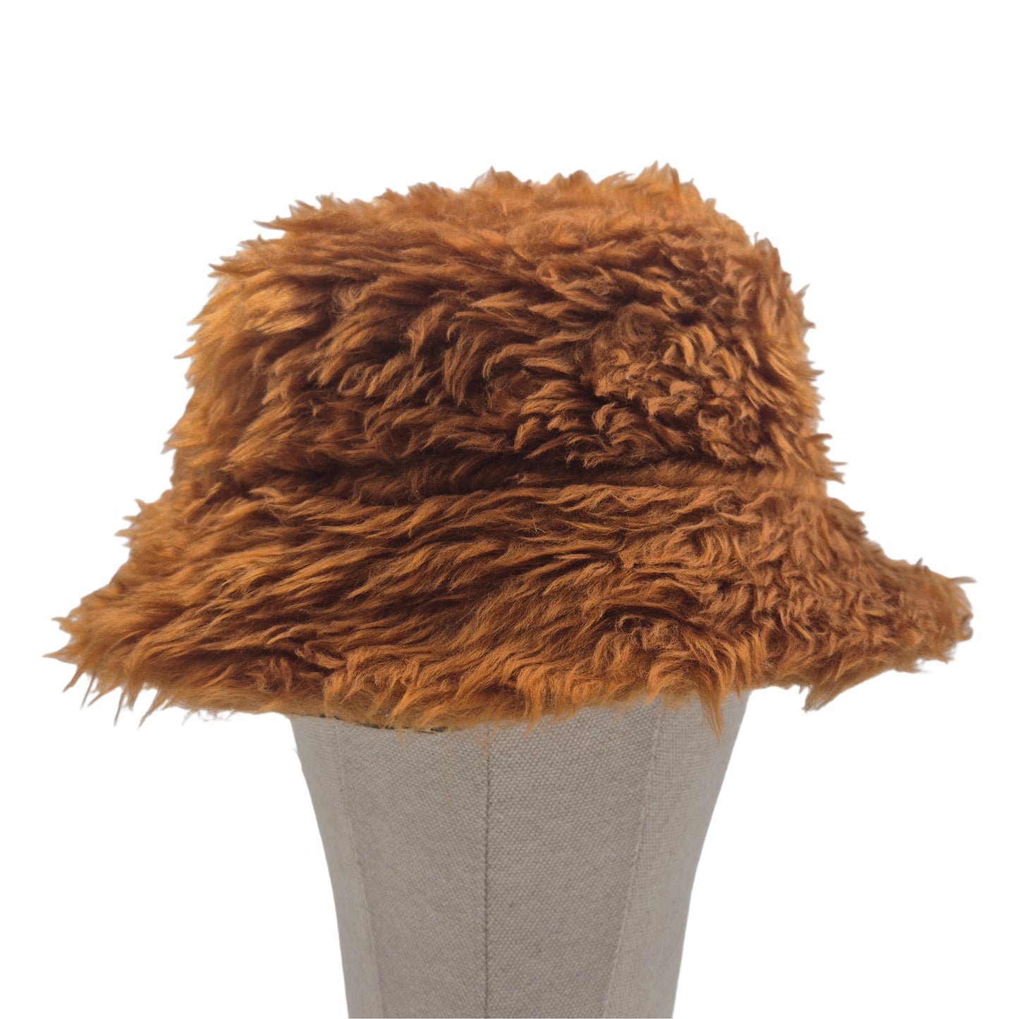 Reversible leopard print bucket hat - brown fur