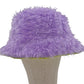 Reversible sequin green bucket hat - purple fur inside