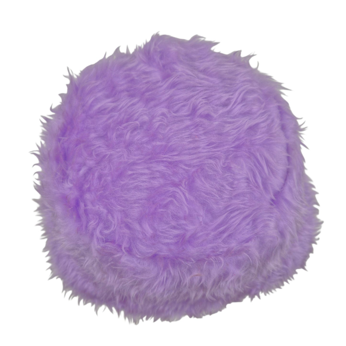 Reversible sequin green bucket hat - purple fur inside