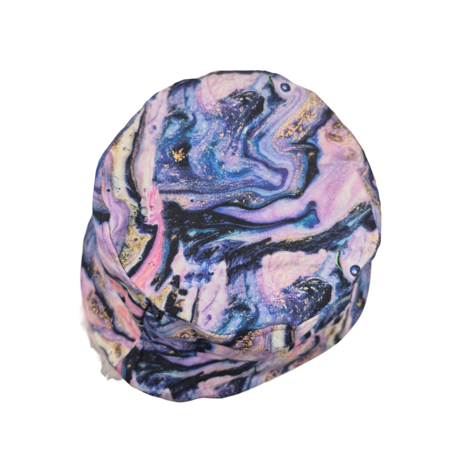 Reversible marble bucket hat - baby pink fur