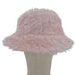 Reversible marble bucket hat - baby pink fur