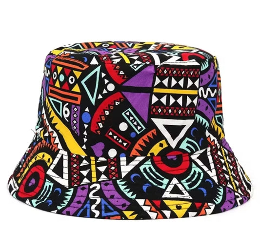 Geometric Festival Bucket Hat Canvas