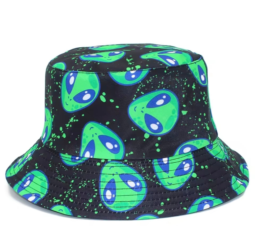 Alien Festival Bucket Hat Canvas