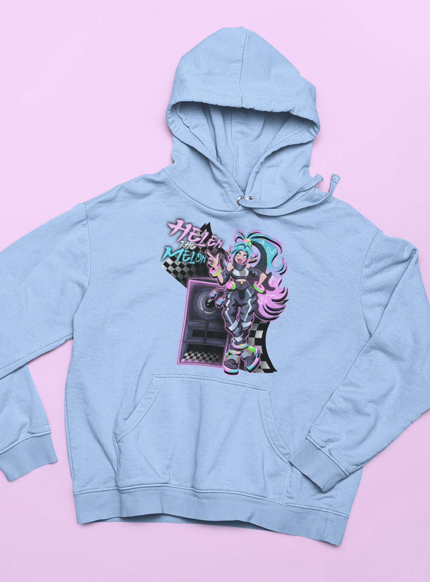 Helen The Melon Hoodie - Baby Blue - Designed by Dirty Turtle