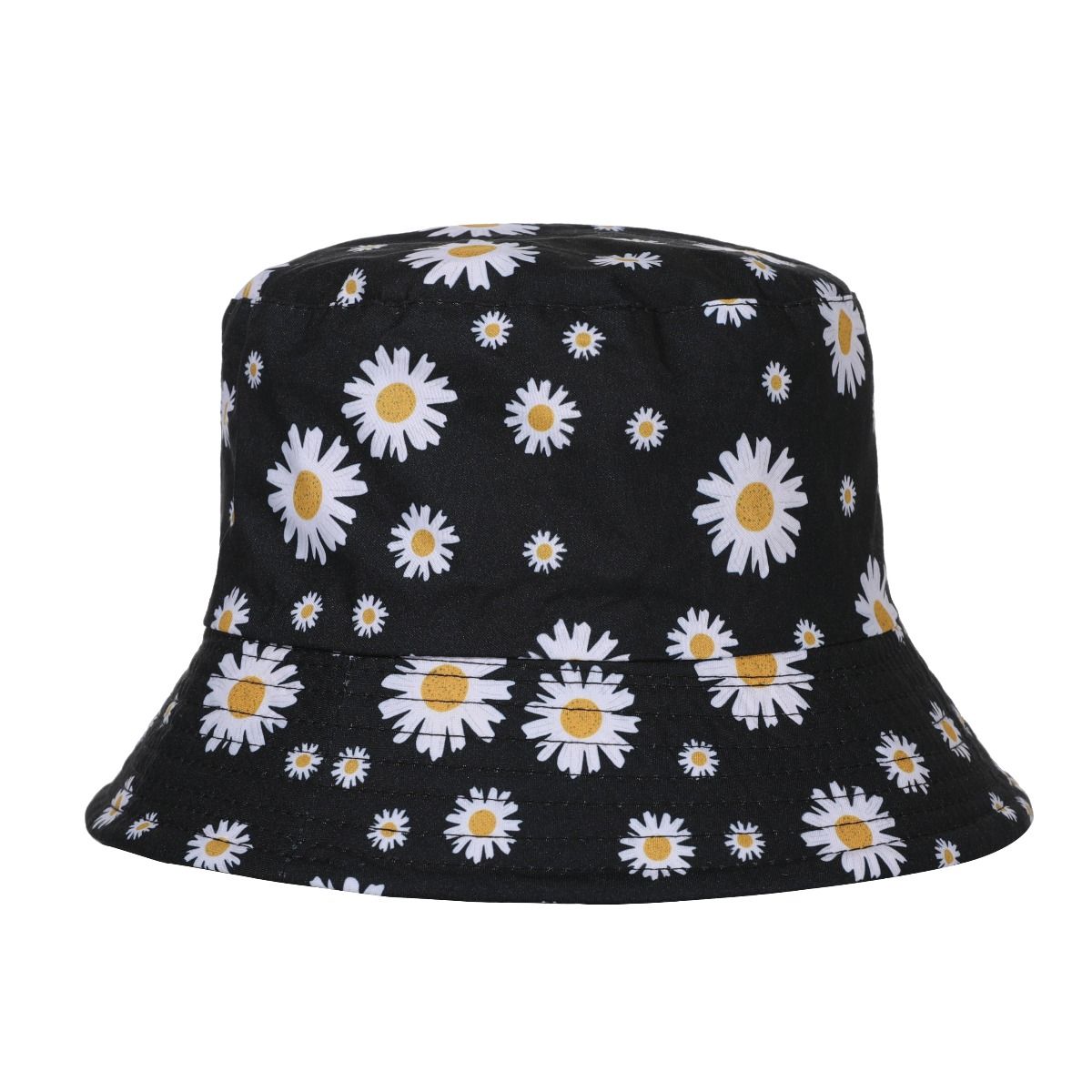 Daisy Print Festival Bucket Hat Canvas