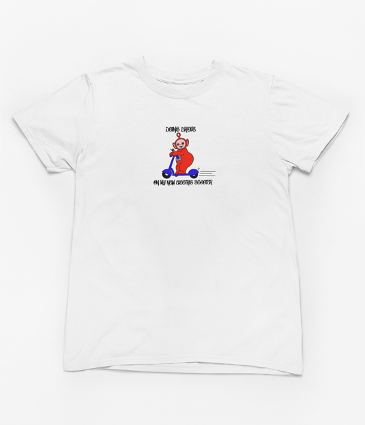 Doing drops tee - white