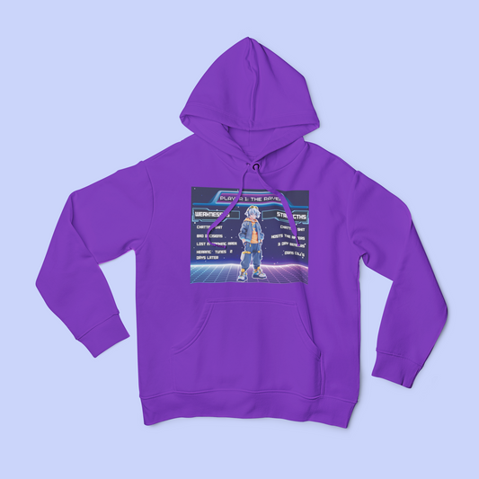 PLAYER 1 : The Raver – The Drum & Bass Bible Collab - Purple Hoodie