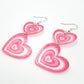 Glitter double heart earrings