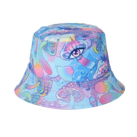 Cute Trippy Mushroom Festival Bucket Hat Canvas