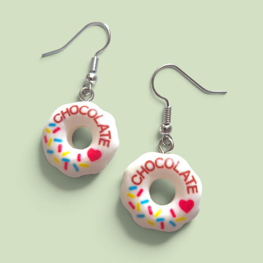 Chocolate donut earrings
