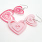 Glitter double heart earrings