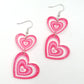 Glitter double heart earrings