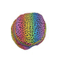Reversible rainbow leopard print bucket hat - rainbow long fur