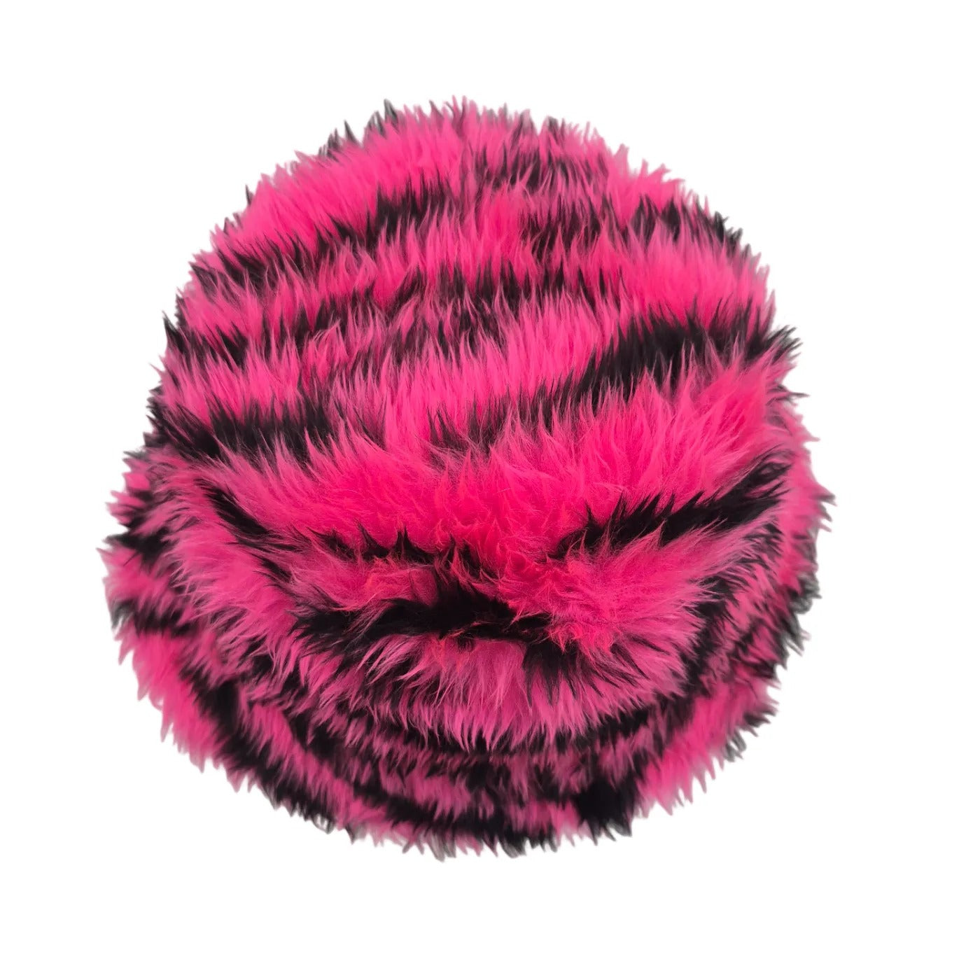 Reversible rainbow sequin bucket hat - hot pink tiger fur