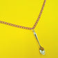 Plain spoon, purple chain 28: - add your initial!