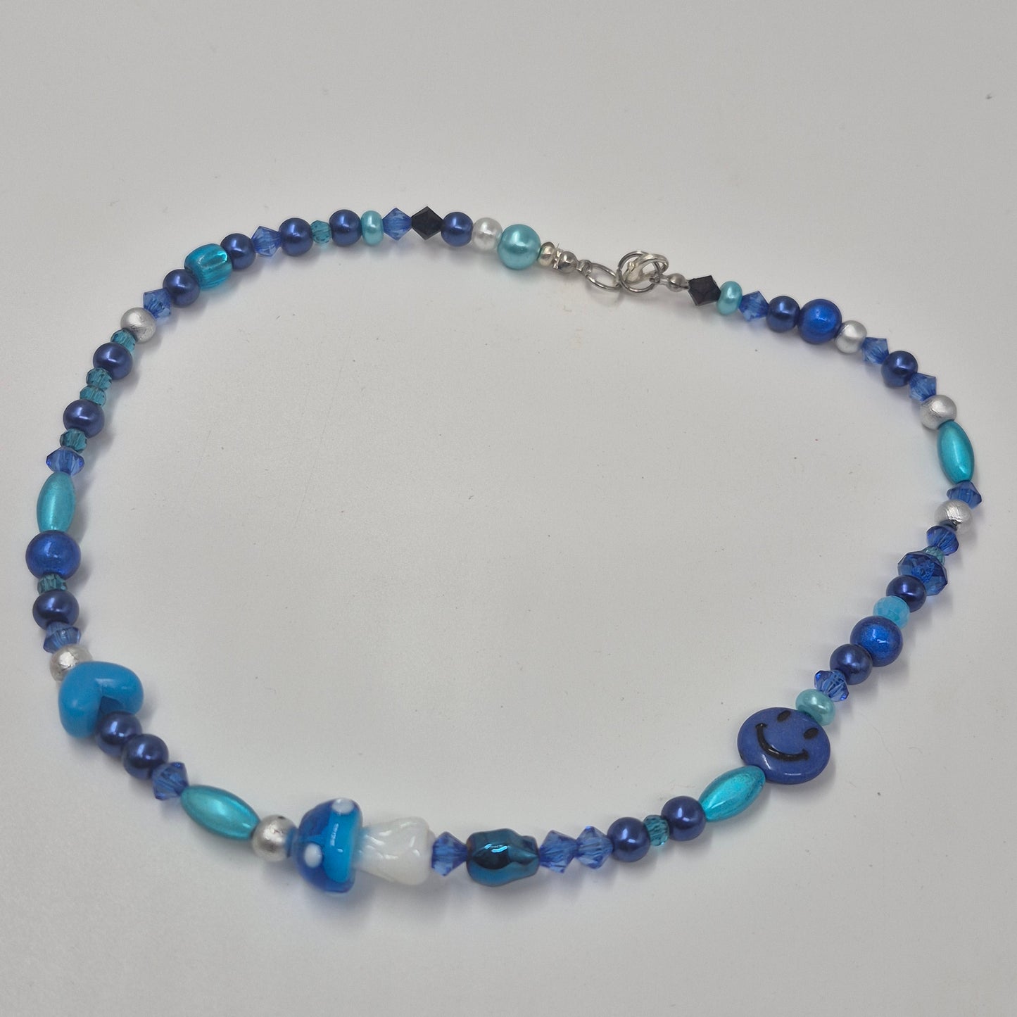 Choker Necklace - shroom blue - one off