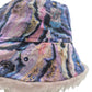 Reversible marble bucket hat - baby pink fur