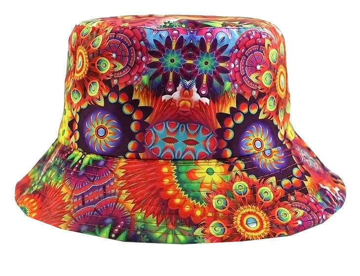 Trippy Dimensions Festival Bucket Hat Canvas